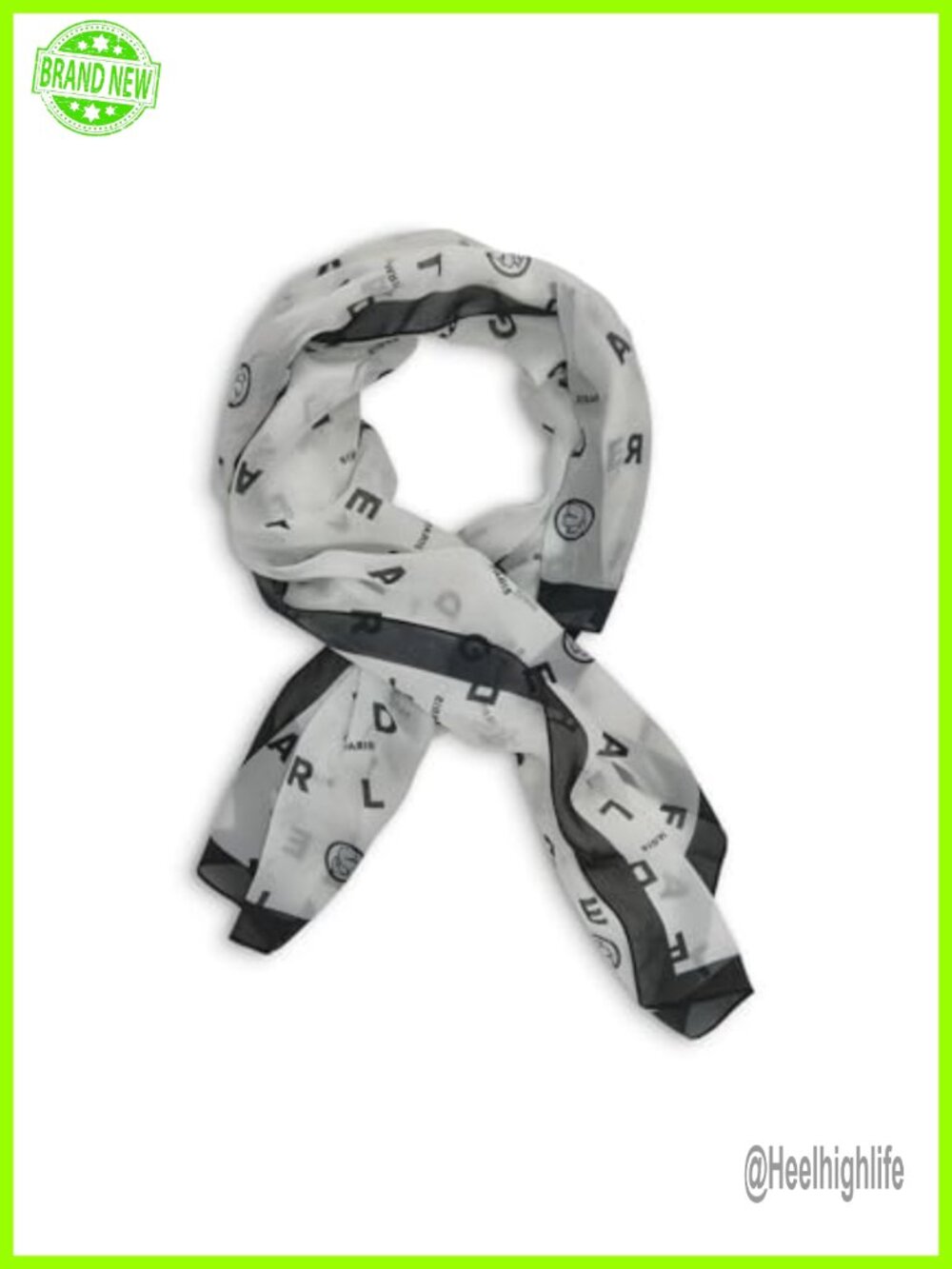Womens Poly Chiffon Alphabet Square Scarf Lightweight Soft 48x48